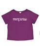Seuteulaipeumagalin Margarine One-Shoulder Applique Logo Short Sleeve Purple