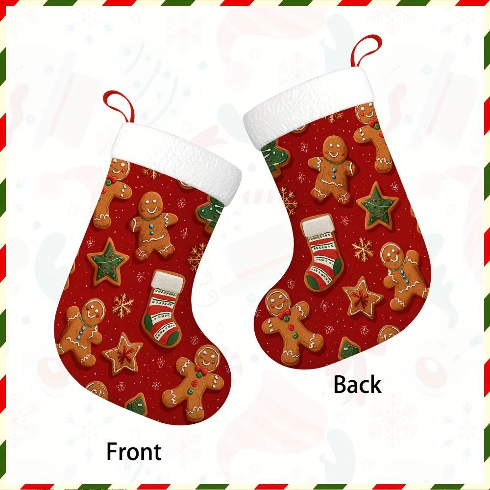 Christmas decoration fireplace hanging stocking1pc Cute Gingerbread Cookie Christmas Stocking - Hanging Sock f