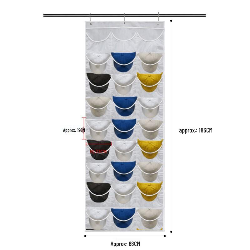 24-Grid Hanging Door Storage Organizer - No-Drill for Underwear, Bras, Socks, and Hats