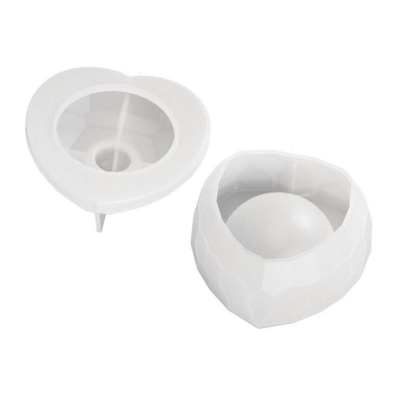 Moule en Silicone Forme de Cœur Tendance Créer Porte-encens Porte-bougie Moule Parfait pour Bureau et Salle de Yoga Facile à Utiliser