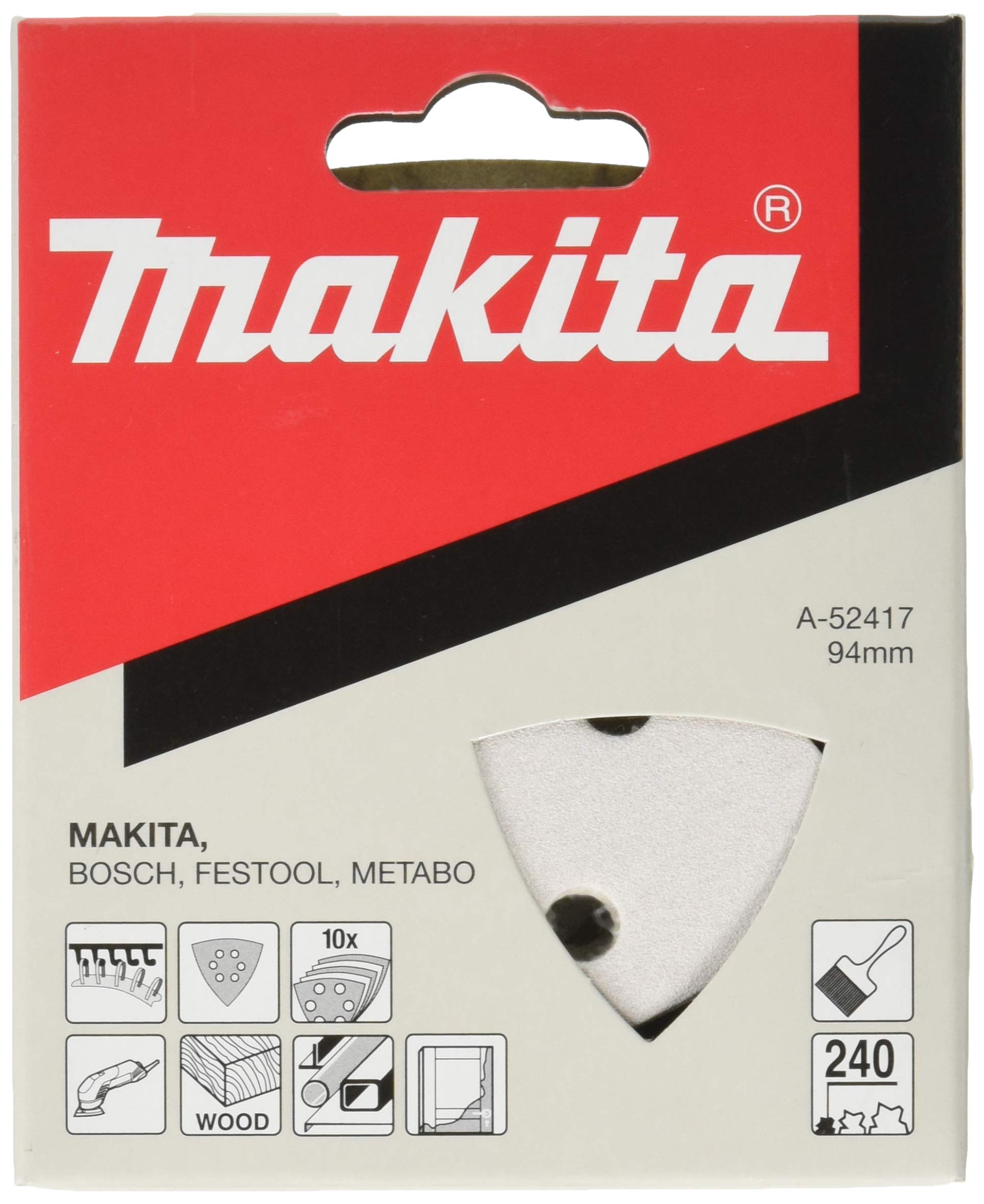 

Triangular Sanding Sheets 240 Grit White 96x96mm Pack of 10