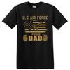 U.S. Air Force Proud Dad Gun Flag T Shirt Military Family Tee