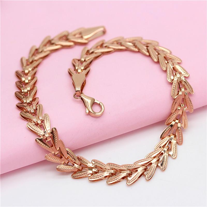 Пурпурно-золотой браслет с колоском пшеницы Модный легкий люкс Универсальный темперамент Персонализированный цвет Позолоченный браслет из розового золота