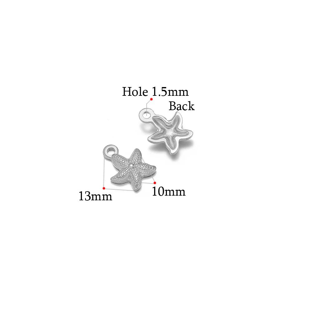 5 Stück Gold Seestern Muschel Anhänger für DIY Schmuck Zubehör Edelstahl Halsketten Anhänger Armbänder Zubehör Ohrringe Herstellung