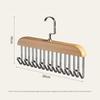 Solid Wooden Camisole Hanger 8 Heavy-duty Metal Hooks Space Saving Organizer for Walk-in Closet Storage