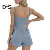 Women's Sleeveless Tennis Dress Summer Pleated Yoga Workout Mini Dresses with Built-in Shorts Spaghetti Strap Athletic Romper Short Sundress