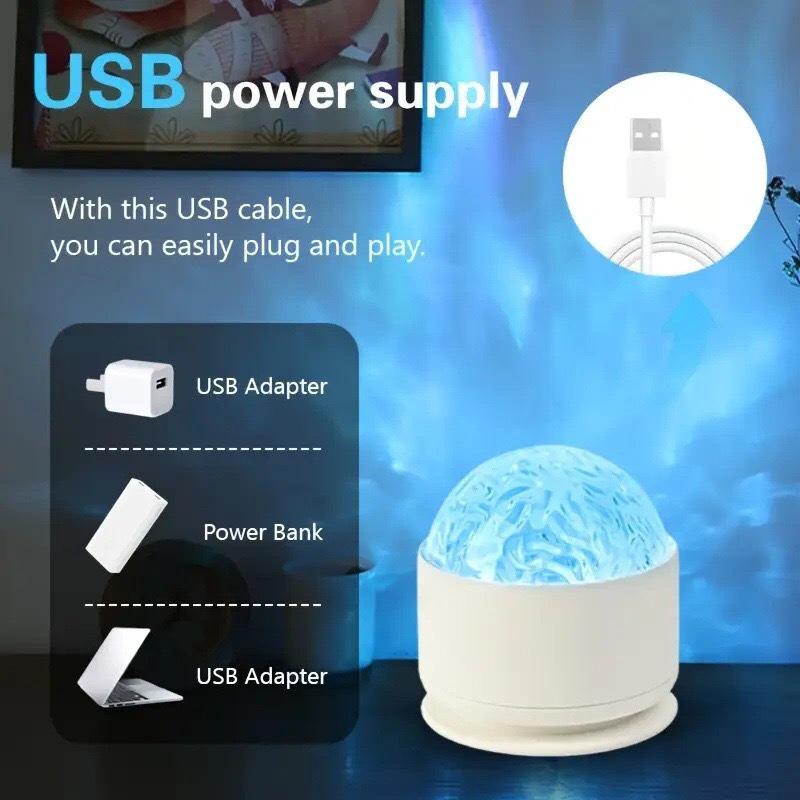 Aurora Wave Atmosphere Lamp – Dynamic Rotating Night Light Projection for a Romantic and Colorful Desk Ambiance.
