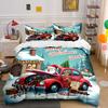Christmas Car Repair Illustration Bedding Duvet Cover Set (1*Duvet Cover 2*Pillowcases, Without Duvet Insert)