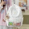 Schoolbag High Value Cute Star Transparent Pain Bag Large Capacity Lightweight Junior High School Girls Schoolbag Korean Sweet Backpack Women