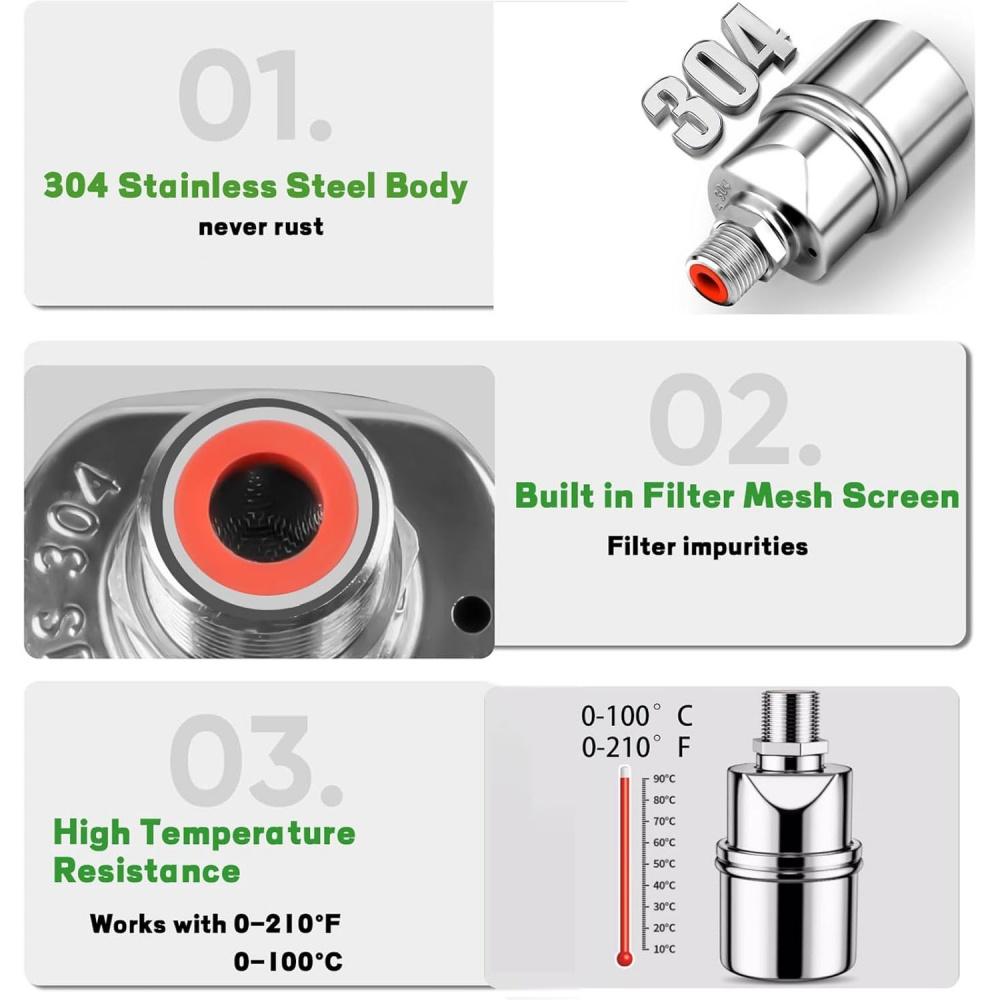 Automatic Water Level Control Valve Auto Shut Off Ball Mini Float Valve