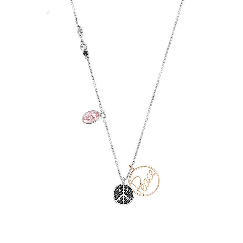 Swarovski Glowing GLOWING peace necklace clavicle chain gold-plated necklace women s model 5273296 чёрный