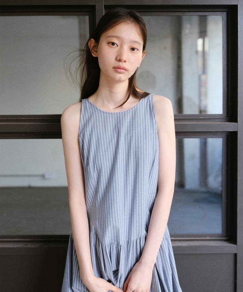 Yulago Stripe Sleeveless Long Dress