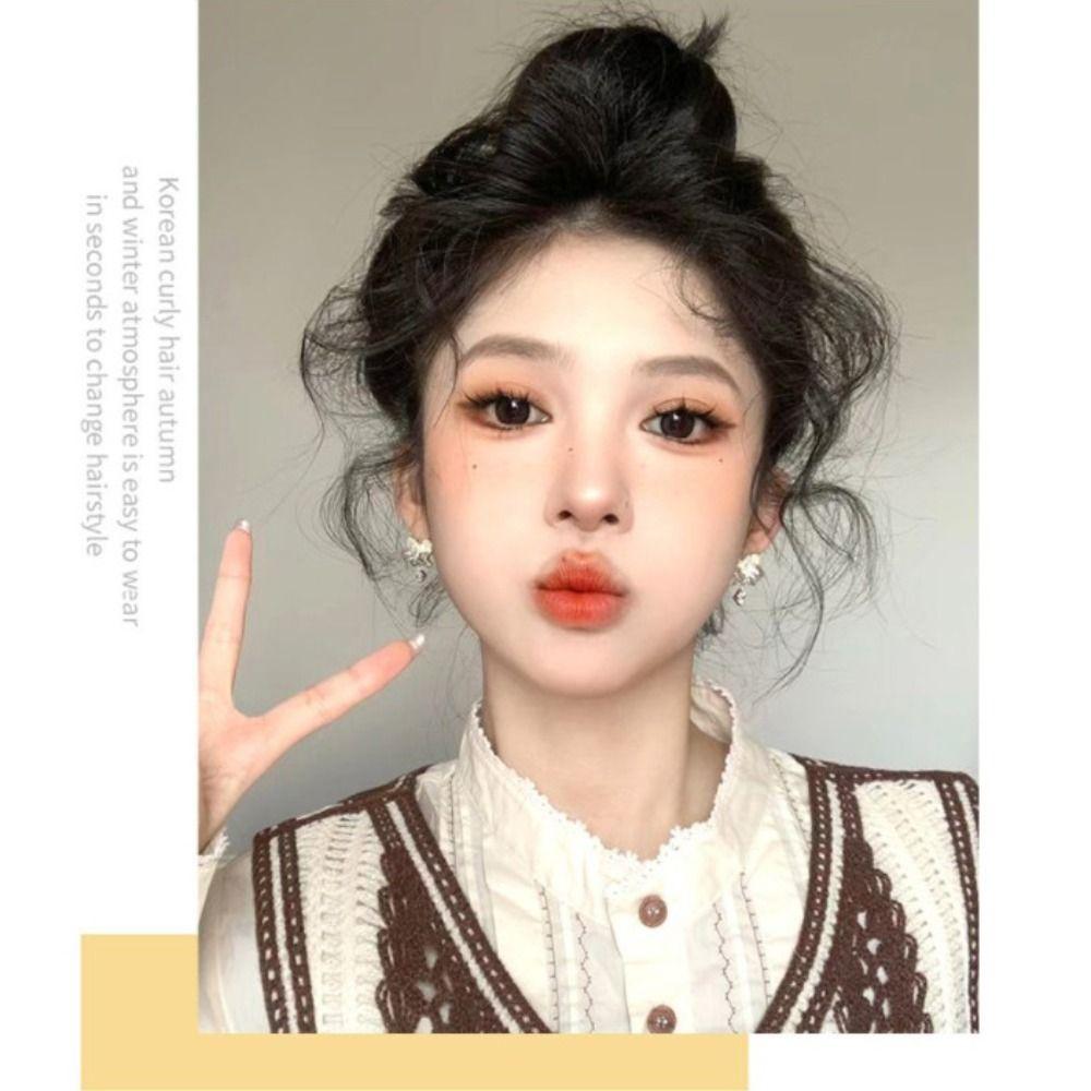Hair Ring Ball Head Wig Rubber Band Flower Bud Hair Bag Self-winding Hair Bundle Girls
