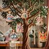 Wooden Angel Ornaments 6Pcs Vintage Ornaments, Christmas Hanging Decor Set Interior Door Frame Decorations with Jute String, Rustic Tree Pendant
