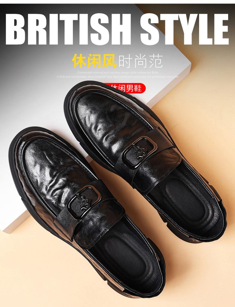 New Shoes for Men Genuine Leather Casual Shoes Spring Business Flat Skateboard Shoes Street Sheepskin Leisure Slip-on Loafers
