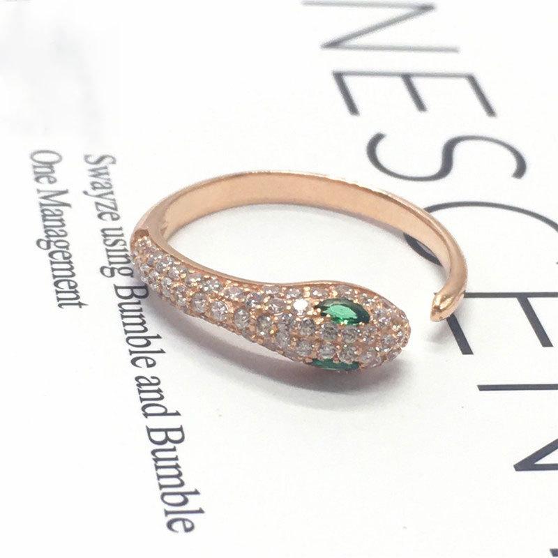 Цвет Золотой Фиолетовый Золотой Женское Кольцо Голова Змеи Модное Позолоченное Розовым Золотом Кольцо с Дизайном Рта