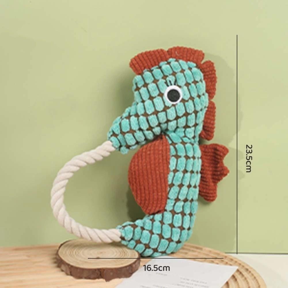 New Squeak Dog Bite Resistant Puppy Grinding Teeth Seahorse Interactive Design Pet Seahorse Puppy Dog зелёный