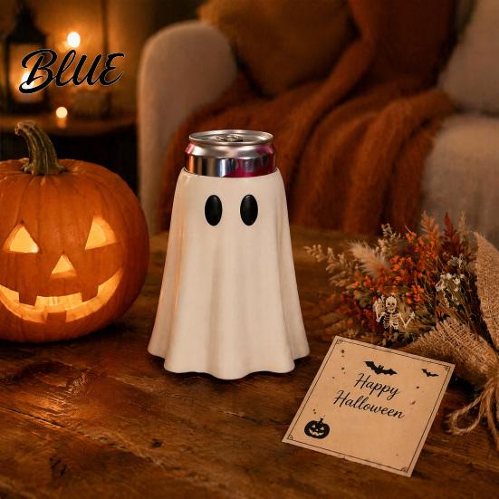 Holiday Table Decoration Halloween Ghost Can Holder Spooky Figurine Drink Reusable Flexible Gift for Friends Cooler Sleeve Party Slim Standard