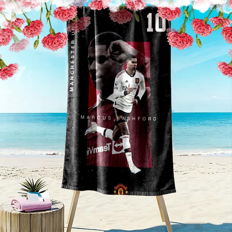 Marcus Rashford Print Beach Towel, Large Soft Quick Dry Towel for Beach Camping Swimming
