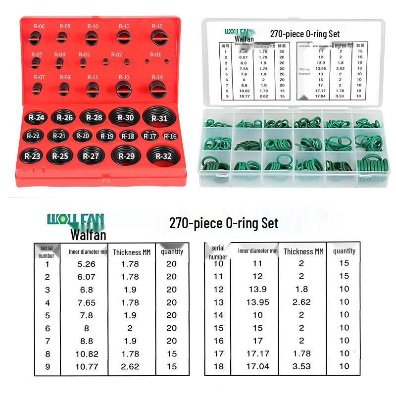 Nitrile Rubber O-Ring Kit: Oil & Heat Resistant for Auto A/C Repair