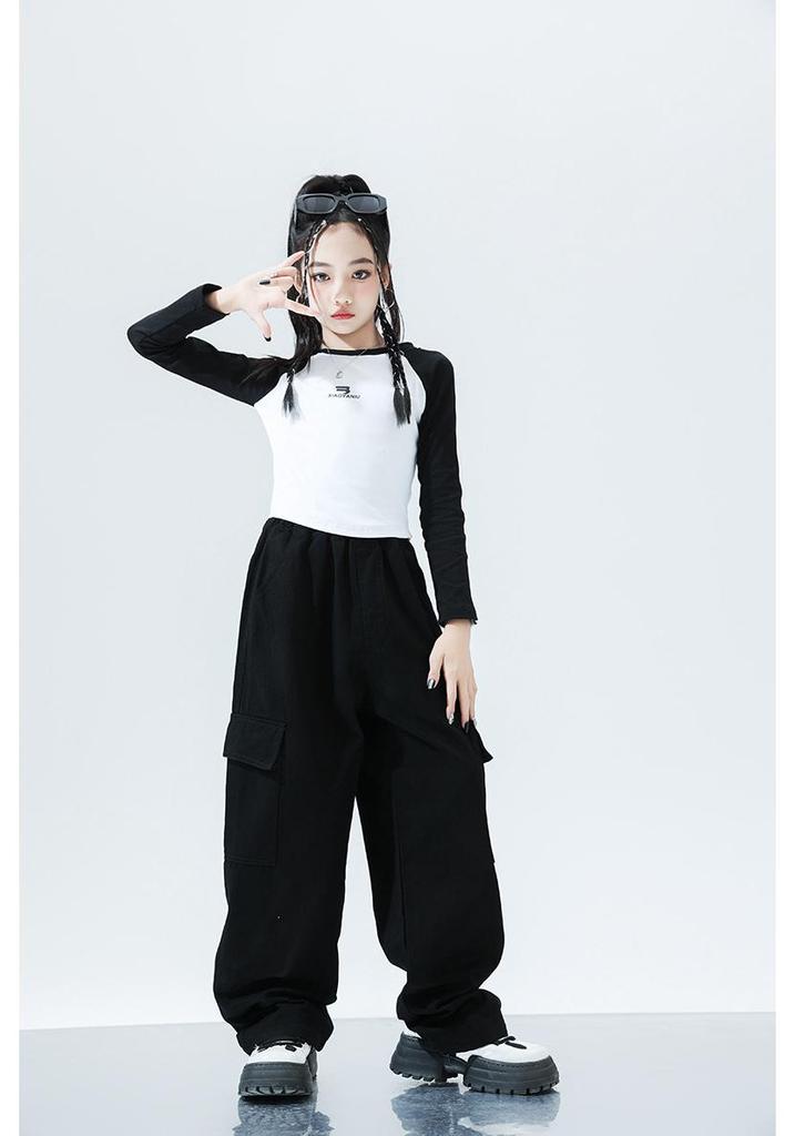 Girls' Jazz and Hip Hop Dance Performance Outfit for Autumn