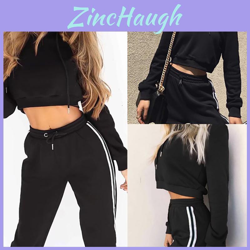 Sets Womens Tracksuit Topsbottom Fashion Long Sleeve Loose Sportwear Pullover