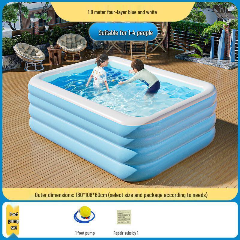 Extra Thick Inflatable Pool for Home Use - Super Large & Durable for Kids, Adults, Babies & Infants