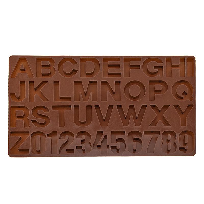 Silikonform für Schokolade, Süßigkeiten, Kekse und Kuchendekoration – 26 englische Buchstaben