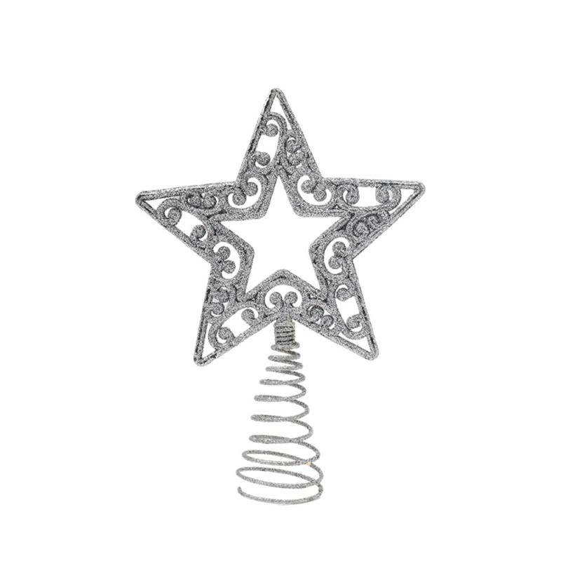 

1 шт. Верхушка для рождественской елки, сверкающие звезды 19 см, принадлежности для DIY-поделок для рождественской вечеринки, украшение для дома, Навидад, Новый год 2025, подарок