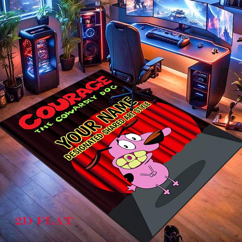 Custom Courage the Cowardly Dog Carpet Rug for Living Room Bedroom Home Sofa Decoration,Kids play Nonslip Floor Mat