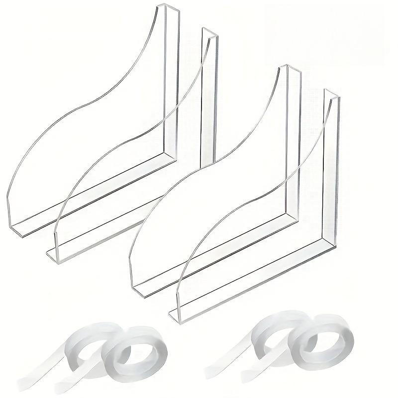 4pcs Transparent Acrylic Splash Guards Kit Bathtub Sink Durable Plastic Anti-Splash Barrier Bathroom Shower Corner Water Guard