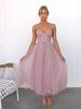 2026 Elegant Spaghetti Strap Mesh Evening Gown