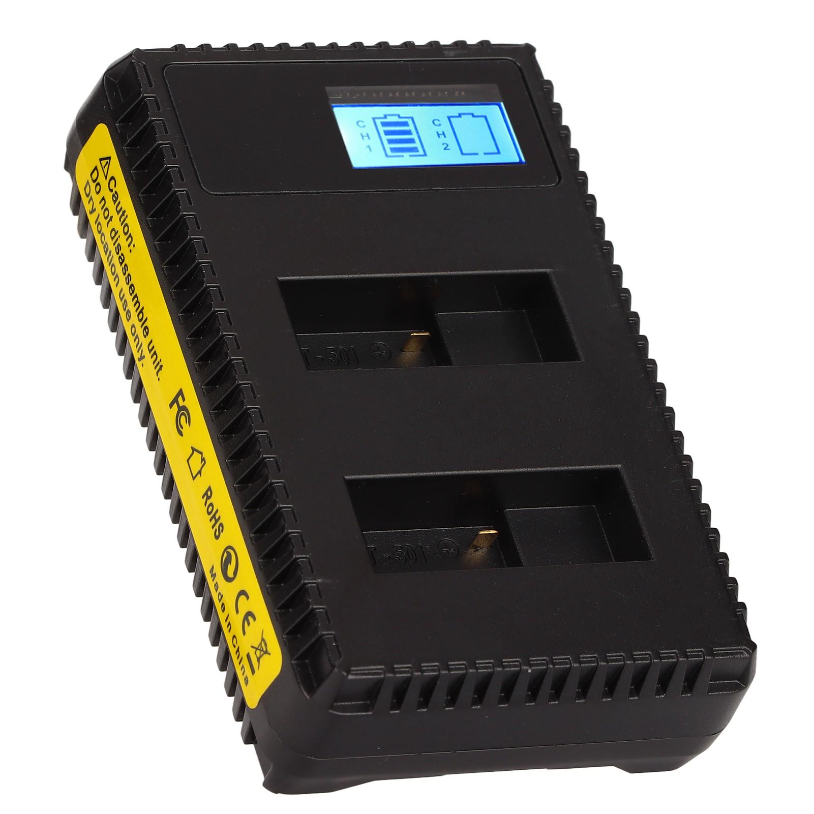 AHDBT‑801 Camera Battery Charger Multifunction Dual Slot Camera Battery Charging Station for Camera Battery