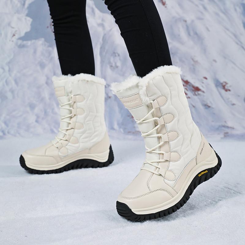 Women's Snow Boots Womens Winter Shoes Keep Warm Plush High-top Boots Fashion Ladies Outdoor Non-slip Mid Calf Boots Botas Mujer