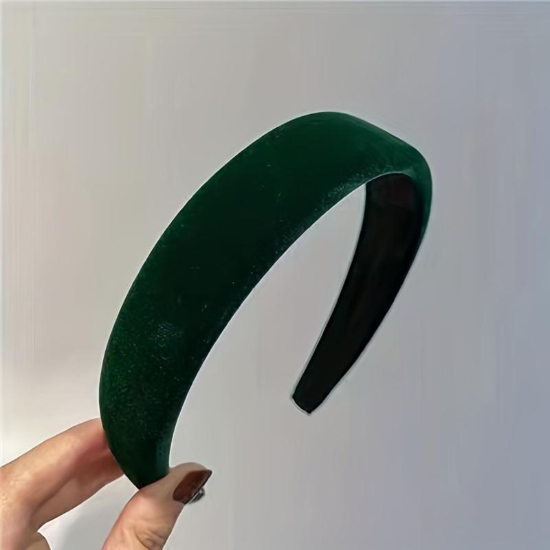 

Single French Style Vintage Hair Band Elegant Broad Headband Suitable for Women Solid Color French Hair for Weddings, Proms, Parties, Daily Wear Class зелений