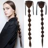 Women Fashion 34-Inch Synthetic Hair Fiber Heat-Resistant Bubble Ponytail Fake Hair Drawstring Hair Extensions Pony Tail Wig