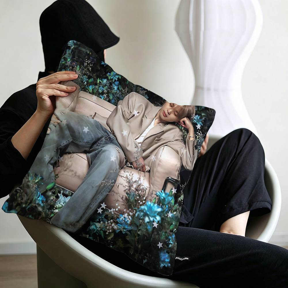 Singer JJiminS Kpop Cushion Cover Pillow Cover Decor Pillowcase Printed Cushion Case for Couch