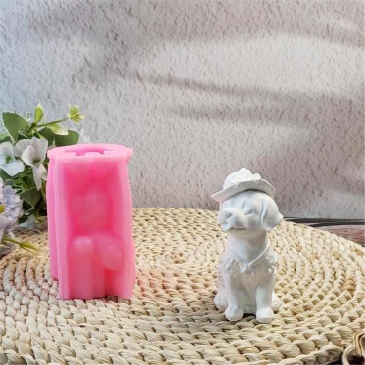 Lovely Animal Molds 3D Dog Silicones Mould Ornament Molds Casting Mould Craft Supplies for Home Desktop Decorations