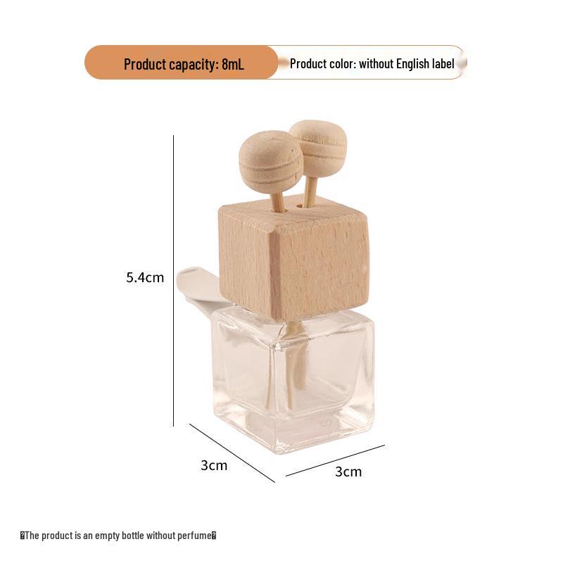 Square Glass Car Perfume Bottle - Odor Eliminator & Cute Air Vent Decoration