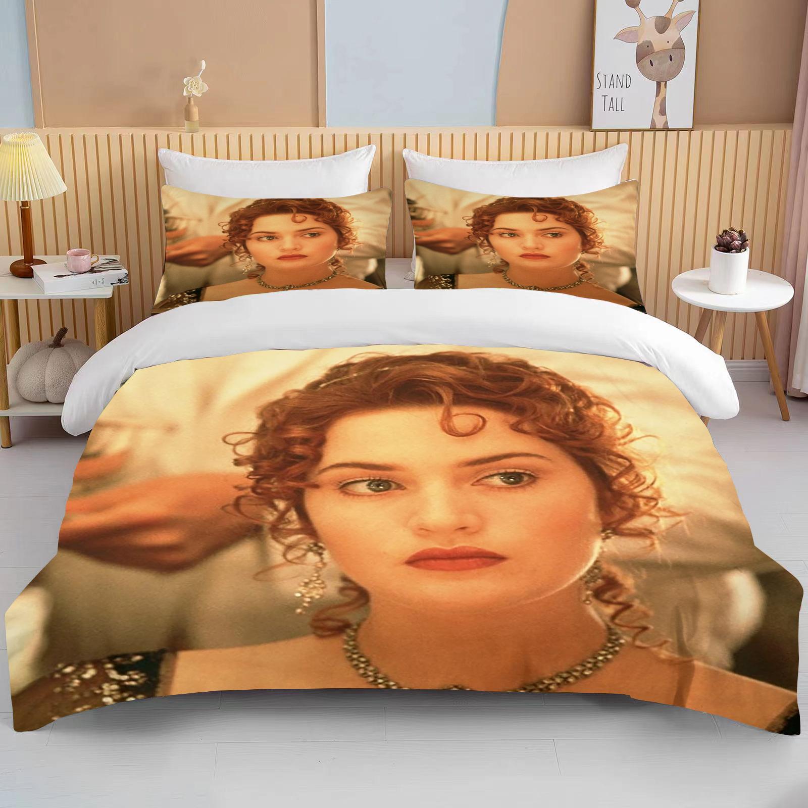 

Design Titanic Jack And Rose Bedding Set Romantic Lover Movies Duvet Cover Sets King Queen Twin Size Couple Gift Bedclothes EU single(135x200cm)