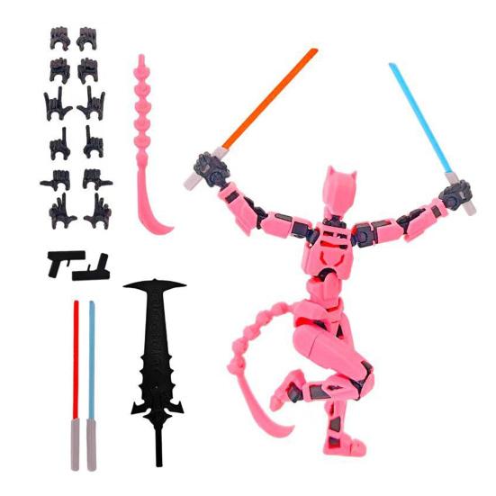 3D Printed Robot Action Figure with Accessories Movable Joints Demon