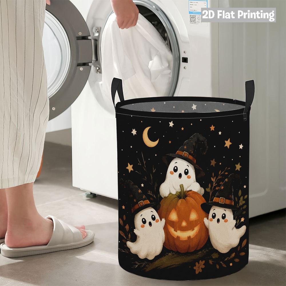 Collapsible Laundry Basket Large Round Waterproof Fabric Hamper Dirty Clothes Storage Bin Toy Organizer with Handles
