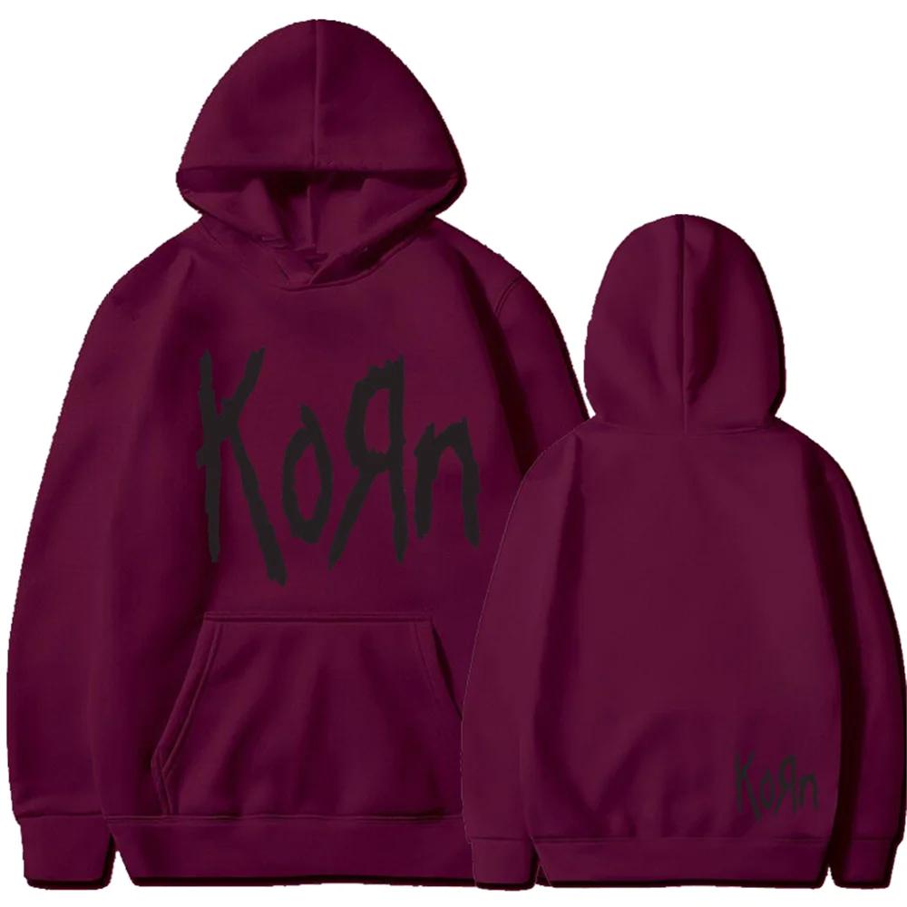 Korn Rock Band Letter Hoodie Men Women Hip Hop Harajuku Hoodies Leisure High Street Sweatshirt Autumn Winter Unisex Sweatshirts