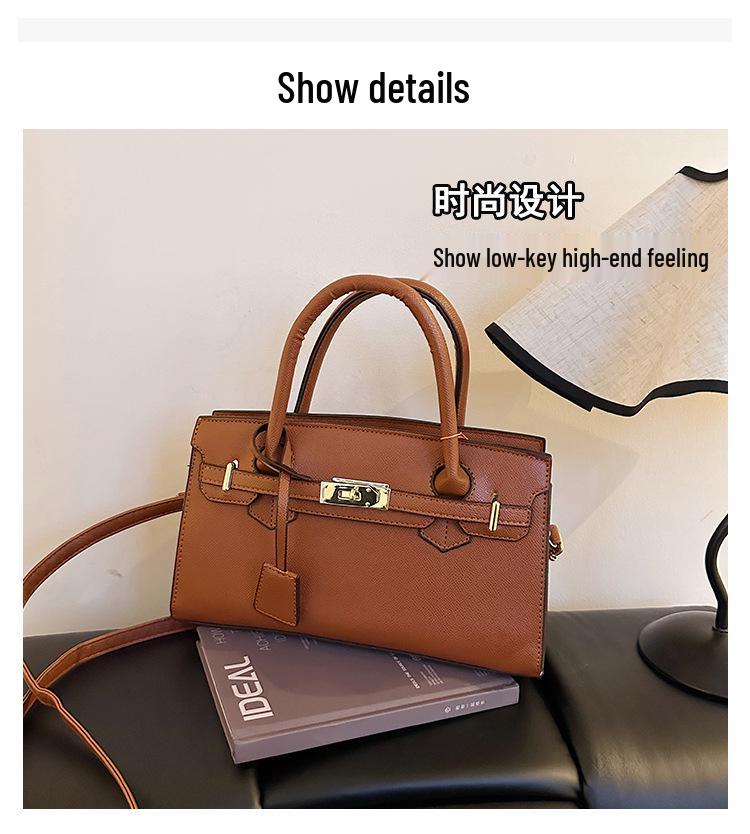 2025 Korean Style Large Capacity Textured Platinum Handbag - Versatile Women's Shoulder Crossbody Bag