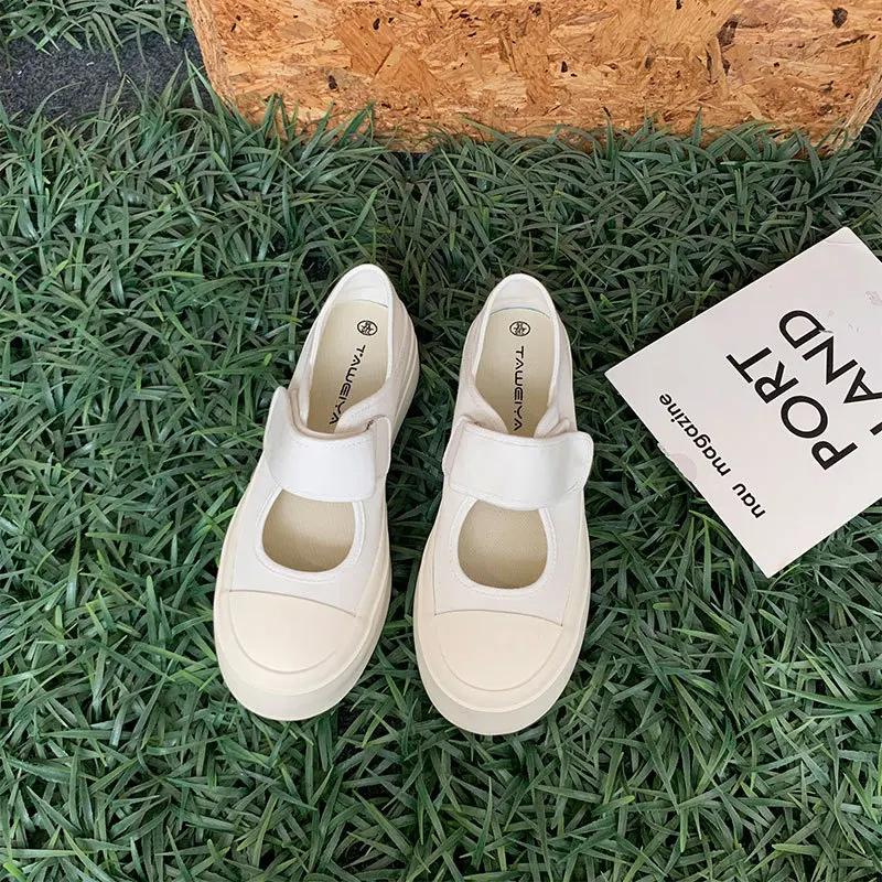 

Высококачественная новая униформа парусиновые туфли женские Гонконгские вкусовые нишевые ретро туфли с большой головой студенческие женские туфли в стиле колледжа 35 белый