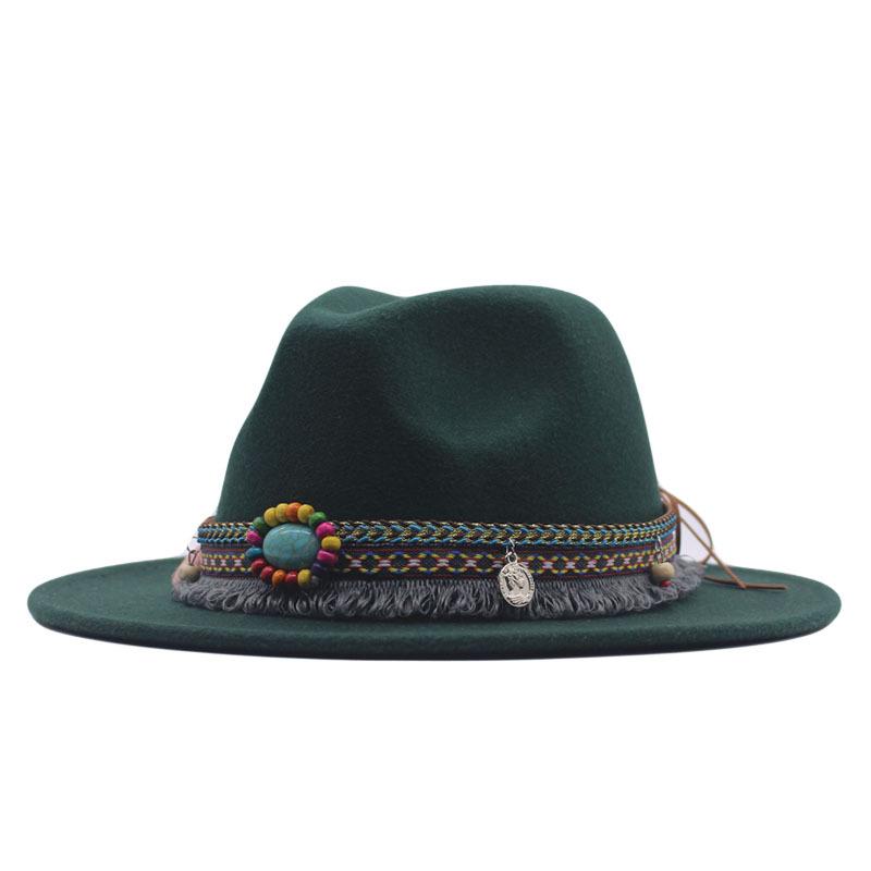 eBay New Woolen Top Hat Women's Minority Style Retro Flat-brimmed Jazz Hat