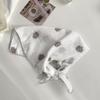 Cotton and linen silk scarf neck small square scarf summer retro literary floral decoration neck protection small scarf scarf headscarf headband