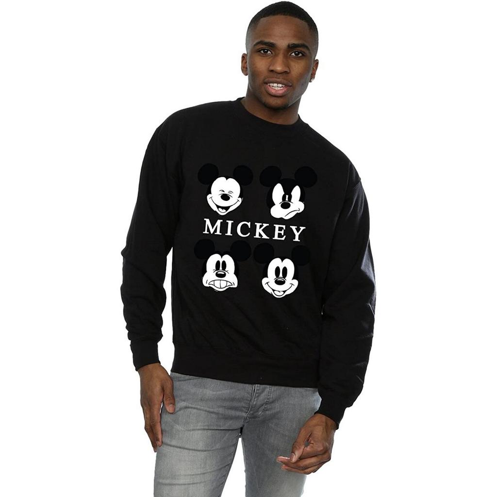 Disney Mens Four Heads Mickey Mouse Cotton Sweatshirt