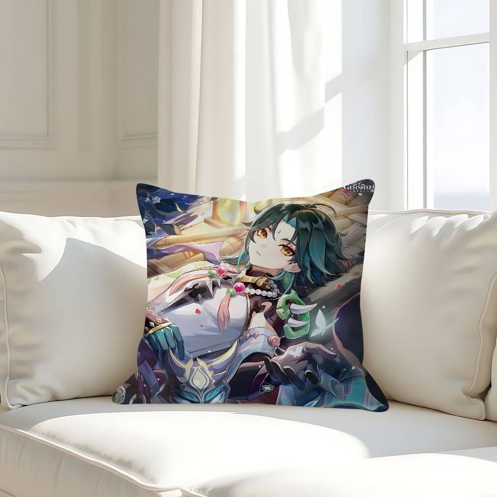 Genshin Impact Xiao Pillow Case Removable Washable Cushion Cover – All-Season Soft Linen