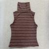 European and American Summer Retro High Neck Striped Slim Fit Vest